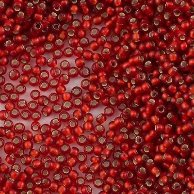 Toho Round Seed Bead 11/0 Matte Garnet Silver Lined 2.5-inch Tube (25CF)