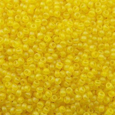 50g Miyuki Round Seed Bead 11/0 Matte Transparent Yellow AB (136FR)