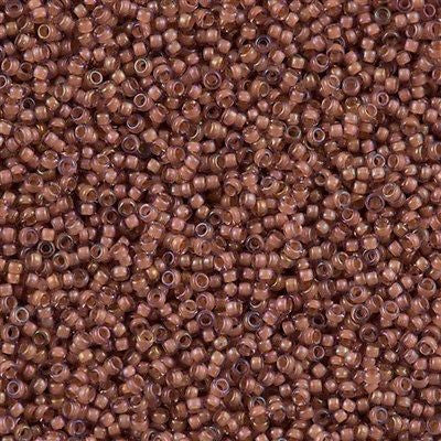 Miyuki Round Seed Bead 15/0 Peach Lined Amethyst 2-inch Tube (337)