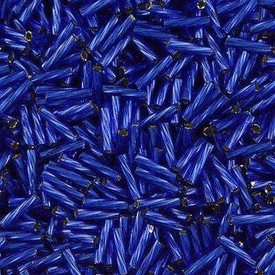 Toho 9mm Twisted Bugle Seed Bead  Silver Lined Cobalt 15g (28)