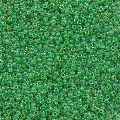 Toho Round Seed Bead 11/0 Inside Color Lined Sour Apple Green 2.5-inch Tube (187)