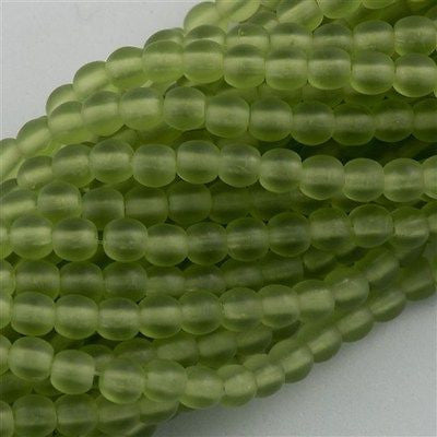 100 Czech 6mm Pressed Glass Round Beads Matte Olivine (50230M)