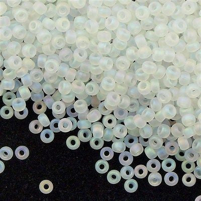 Miyuki Round Seed Bead 6/0 Transparent Matte Crystal AB 20g Tube (131FR)