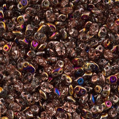 Super Duo 2x5mm Two Hole Beads Crystal Sliperit 22g Tube (00030SP)