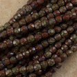 100 Czech Fire Polished 3mm Round Bead Umber Picasso (13610T)