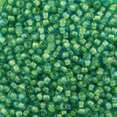 50g toho Round Seed Bead 8/0 Inside Color Lined Yellow Aqua (307)