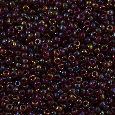 Miyuki Round Seed Bead 8/0 Garnet Lined Ruby AB 22g Tube (367)