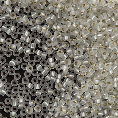 Miyuki Round Seed Bead 8/0 Matte Silver Lined Crystal 22g Tube (1F)