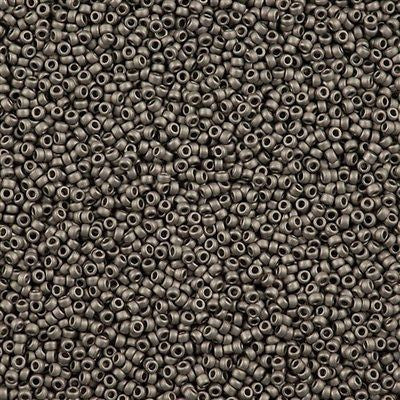 Miyuki Round Seed Bead 15/0 Matte Nickel Plated 2-inch Tube (190F)