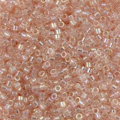 Miyuki Delica Seed Bead 11/0 Transparent Peach AB 2-inch Tube DB1243