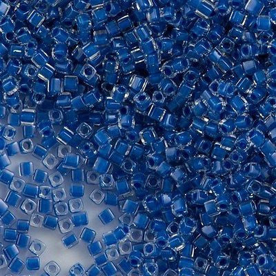 Miyuki 1.8mm Cube Seed Bead Inside Color Lined Royal Blue 8g Tube (238)