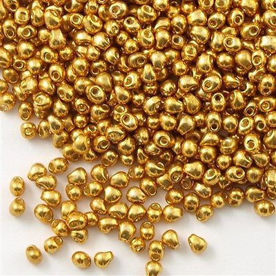 Tiny Miyuki Drop Seed Bead Duracoat Galvanized Gold 9g Tube (4202)