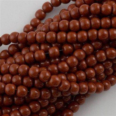 200 Czech 4mm Pressed Glass Round Beads Umber (13610)