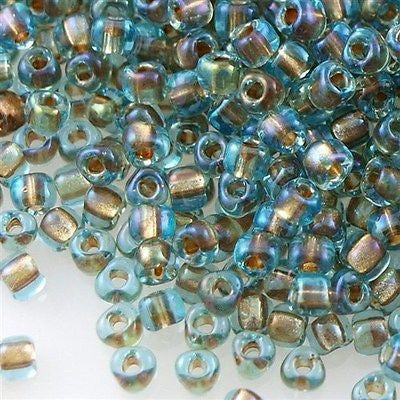 Miyuki Triangle Seed Bead 8/0 Light Blue Inside Color Lined Bronze 23g Tube (1825)