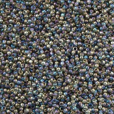 Toho Round Seed Bead 15/0 Transparent Dark Gray AB 2.5-inch Tube (176B)