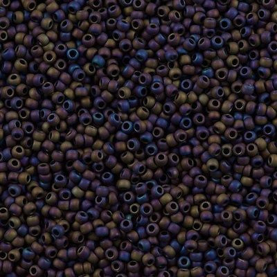 Toho Round Seed Bead 11/0 Opaque Matte Blue Purple Iris 2.5-inch Tube (615)