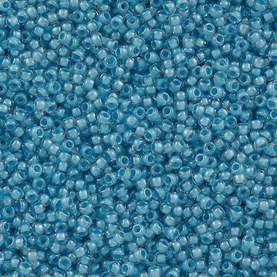 Toho Round Seed Bead 11/0 Inside Color Lined Blue 2.5-inch Tube (351)