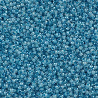 50g Toho Round Seed Beads 11/0 Inside Color Lined Blue (351)