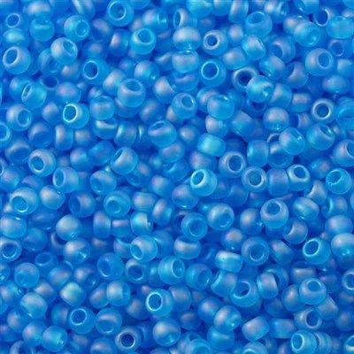 50g toho Round Seed Bead 8/0 Transparent Matte Dark Caribbean AB (163BF)