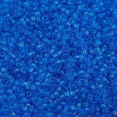 Miyuki Delica Seed Bead 11/0 Transparent Dyed Capri Blue 7g Tube DB1318