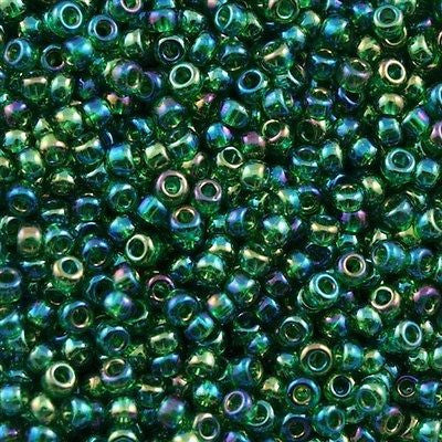 Miyuki Round Seed Bead 8/0 Transparent Green AB 22g Tube (179)