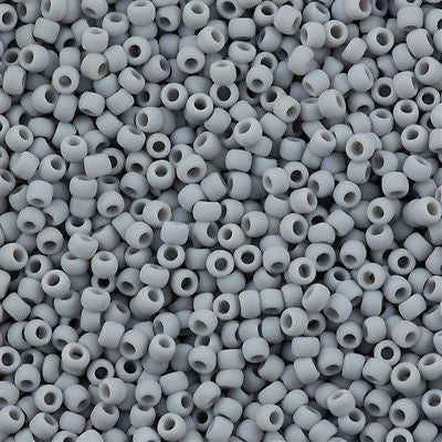 Toho Round Seed Bead 8/0 Opaque Matte Gray 2.5-inch tube (53F)