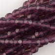 50 Czech Fire Polished 6mm Round Bead Amethyst Matte (20060M)