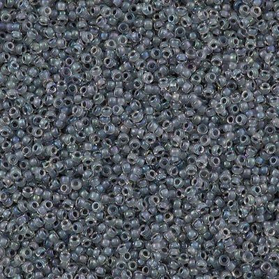 Miyuki Round Seed Bead 15/0 Inside Color Lined Gray AB 2-inch Tube (2210)