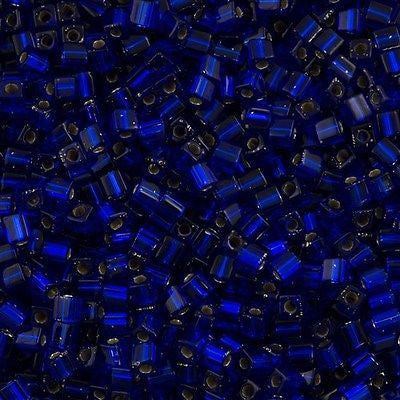 Miyuki 3mm Cube Seed Bead Silver Lined Cobalt Blue 19g Tube (20)