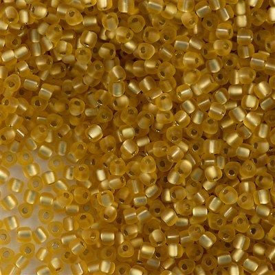 Miyuki Triangle Seed Bead 8/0 Matte Silver Lined Gold 23g Tube (1102F)