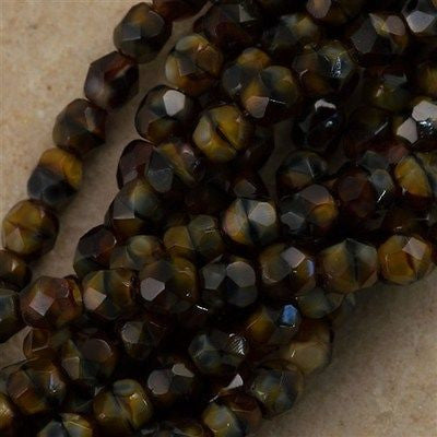 100 Czech Fire Polished 4mm Round Bead Chroust (26117)