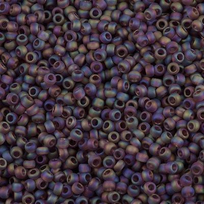 Toho Round Seed Bead 8/0 Transparent Matte Amethyst  AB 5.5-inch tube (166BF)