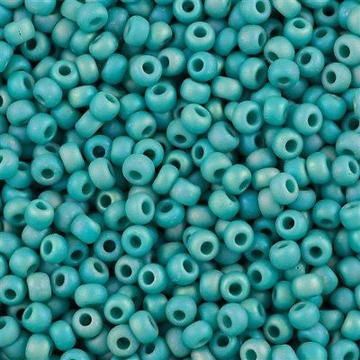 Miyuki Round Seed Bead 6/0 Opaque Matte Turquoise AB 20g Tube (412FR)