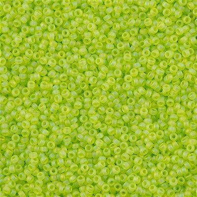 Miyuki Round Seed Bead 15/0 Matte Lime AB 2-inch Tube (143FR)