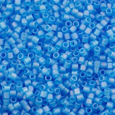 Miyuki Delica Seed Bead 8/0 Transparent Matte Aqua AB 6.7g Tube DBL861