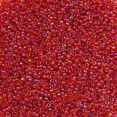 Toho Round Seed Bead 15/0 Inside Color Lined Fuchsia Topaz 2.5-inch Tube (241)