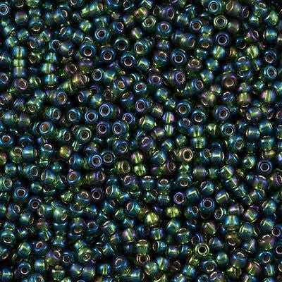 Miyuki Round Seed Beads 8/0 Silver Lined Olive AB 30g (1026)