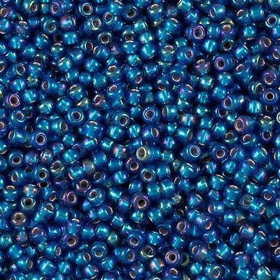 Miyuki Round Seed Bead 8/0 Silver Lined Capri AB 22g Tube (1025)