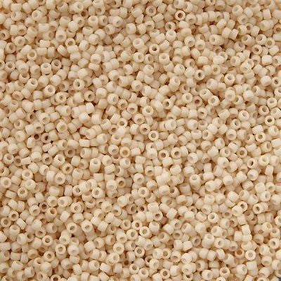 Toho Round Seed Bead 15/0 Opaque Matte Ivory 2.5-inch Tube (763)