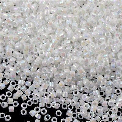 25g Miyuki Delica Seed Bead 11/0 Opaque White AB DB202