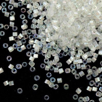 Miyuki Delica Seed Bead 11/0 White Silk AB 2-inch Tube DB670