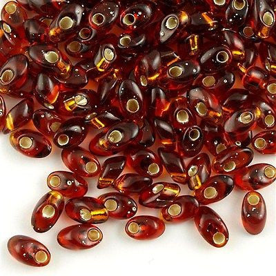 Miyuki Long Magatama Seed Bead Silver Lined Topaz 8g Tube (5)