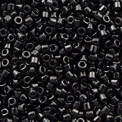 25g Miyuki Delica Seed Bead 11/0 Glossy Black DB10