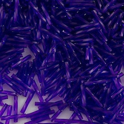 Miyuki 2x12mm Twisted Bugle Transparent Dyed Dark Purple 15g (1721)