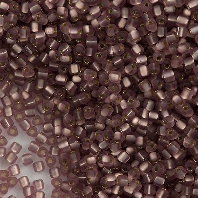 Miyuki Triangle Seed Bead 8/0 Matte Silver Lined Smoky Amethyst 23g Tube (1804F)