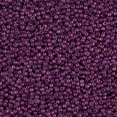 Toho Round Seed Bead 11/0 Transparent Dark Amethyst Gold Luster 2.5-inch Tube (205)