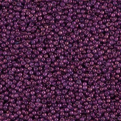 50g Toho Round Seed Beads 11/0 Transparent Dark Amethyst Gold Luster (205)