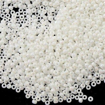 50g Toho Round Seed Bead 11/0 Opaque White AB (401)