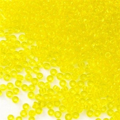 Toho Round Seed Bead 15/0 Transparent Lemon 2.5-inch Tube (12)