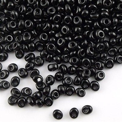 Miyuki 4mm Magatama Seed Bead Opaque Black 10g (401)